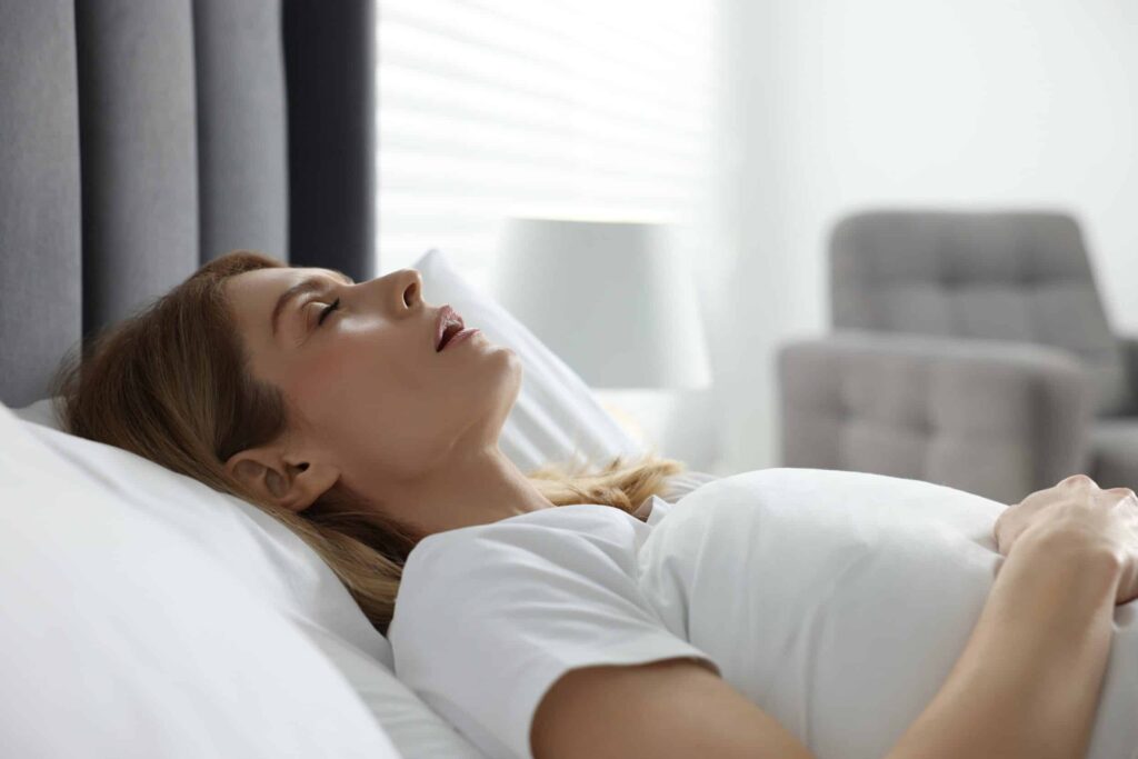 Woman snoring in New York City